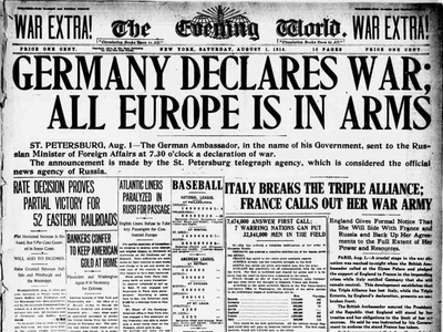Germany declare war ww1