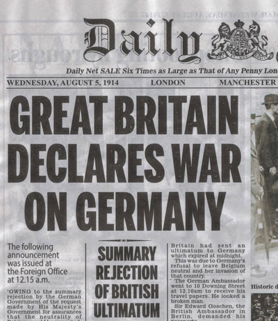 Britain declare war ww1