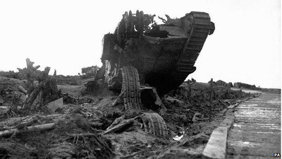 Wrecked British Tank ww1