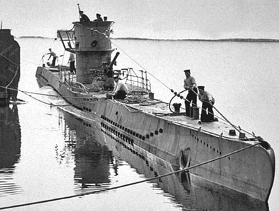 A docked German U-Boat